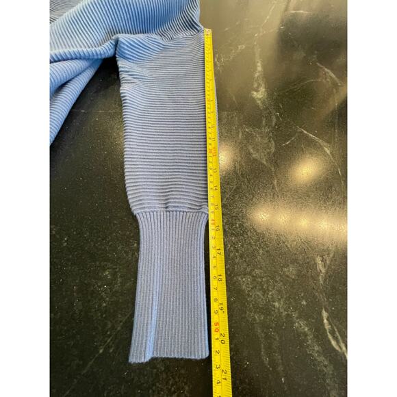 Blue ribbed NWOT sweater soft and slouchy athleisure L - Picture 4 of 8